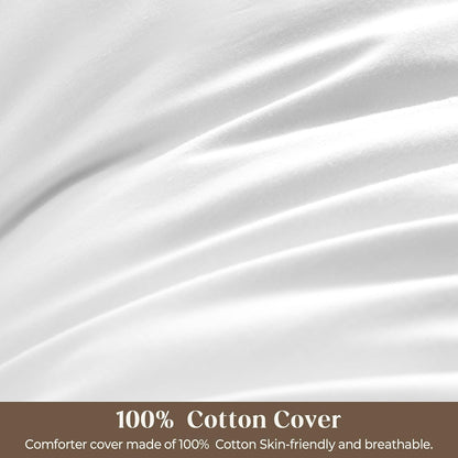 Goose down Feather Pillows, Soft Bed Pillows Queen Size Set of 2, 100% Soft Cotton Shell,Gusseted Hotel Pillows for Back, Stomach or Side Sleepers
