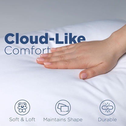 2-Pack King Size Bed Pillows - King Pillows Set of 2 - Twin Pack Pillows - Hotel Pillows - Cozy Premium Bedding - Pillows for All Sleep Positions