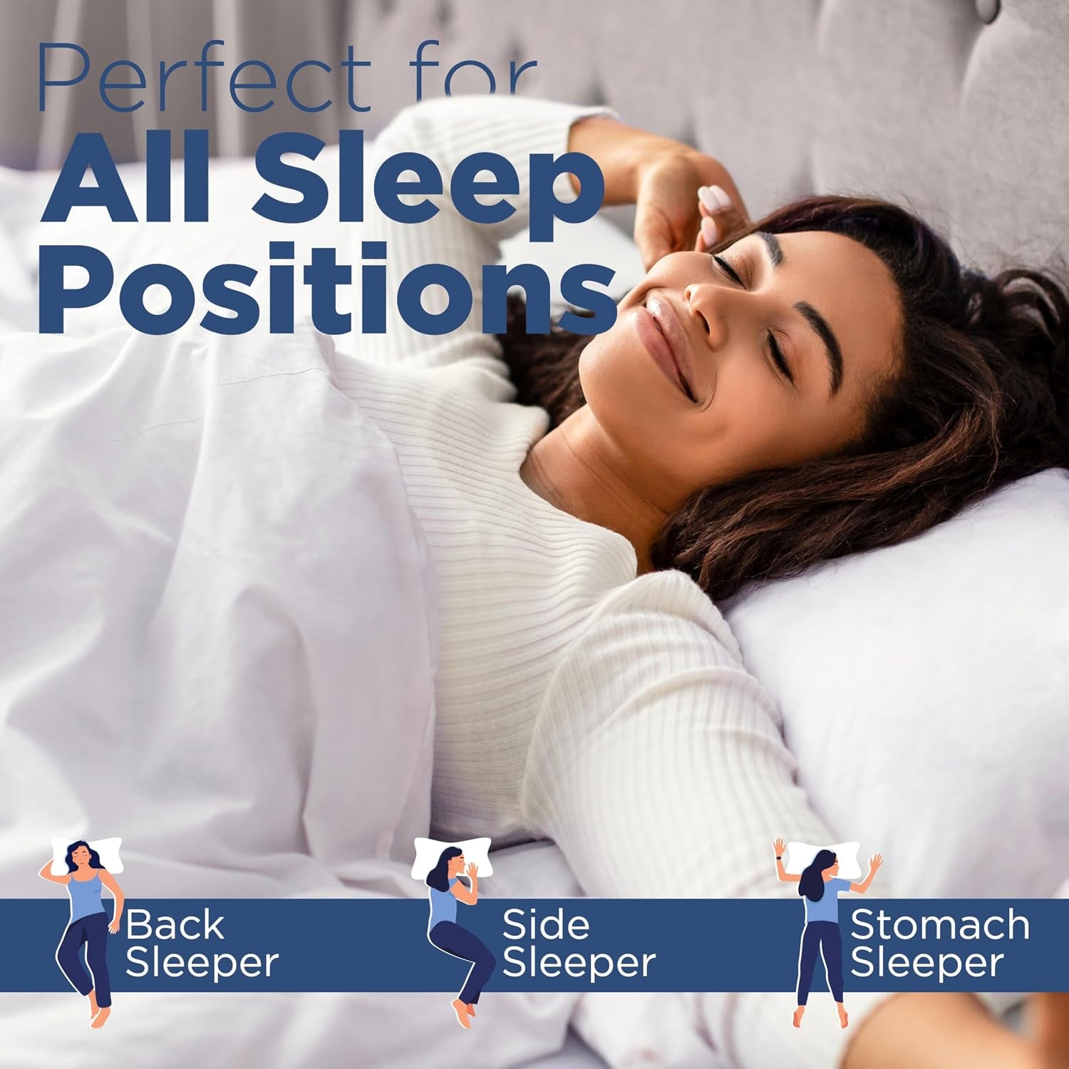 2-Pack King Size Bed Pillows - King Pillows Set of 2 - Twin Pack Pillows - Hotel Pillows - Cozy Premium Bedding - Pillows for All Sleep Positions