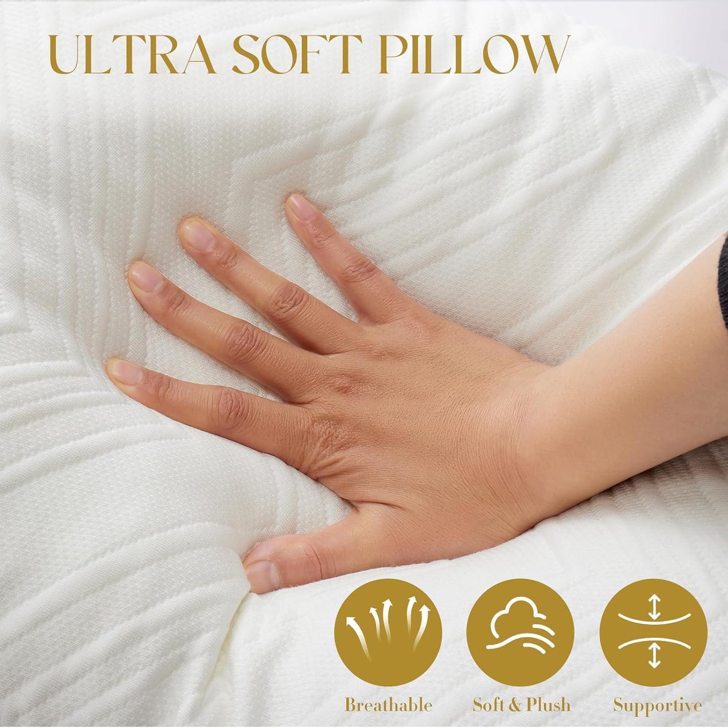 Adjustable Pillows, Queem Size Bed Pillows for Sleeping, Memory Foam Pillows - Medium Firm Back, Stomach and Side Sleeper Pillows