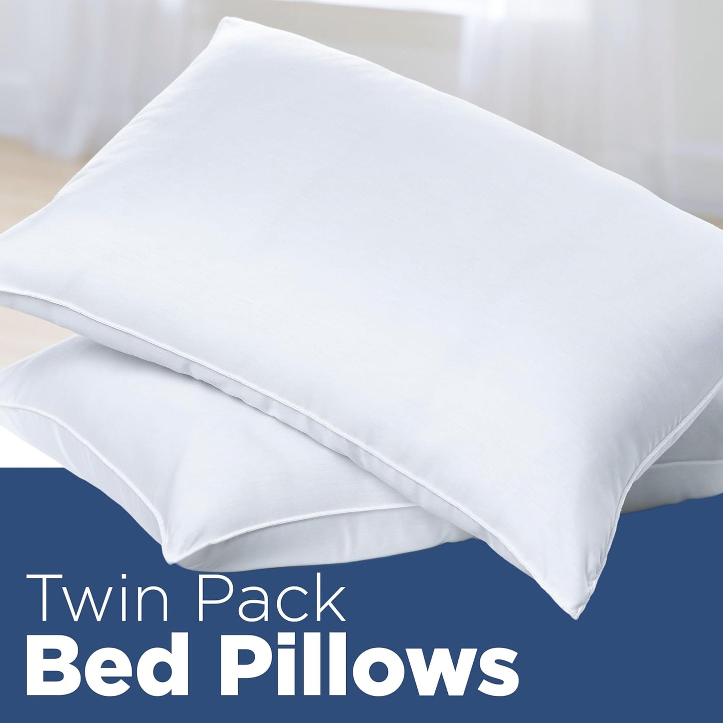2-Pack King Size Bed Pillows - King Pillows Set of 2 - Twin Pack Pillows - Hotel Pillows - Cozy Premium Bedding - Pillows for All Sleep Positions